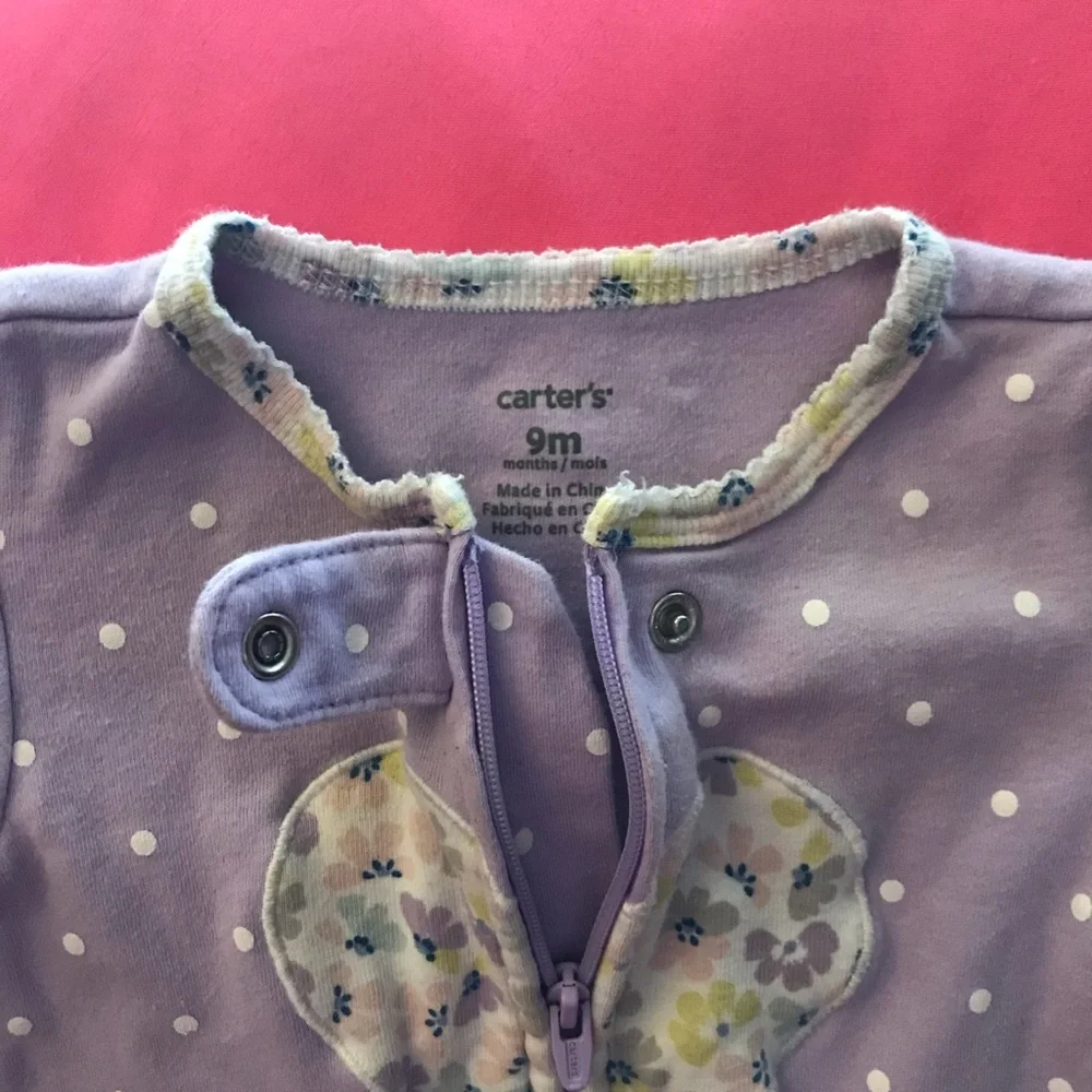 Pretty Little Girl Footed Romper/Sleeper Sz.9months $5 - Picture 3 of 4